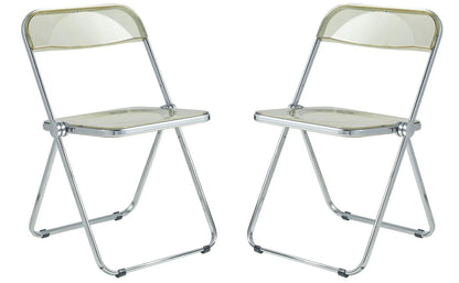 Lawrence Acrylic Folding Chair With Metal Frame Set of 2 - Elax Furniture