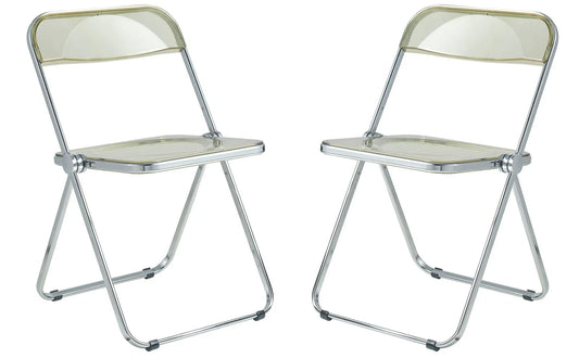 Lawrence Acrylic Folding Chair With Metal Frame Set of 2 - Elax Furniture