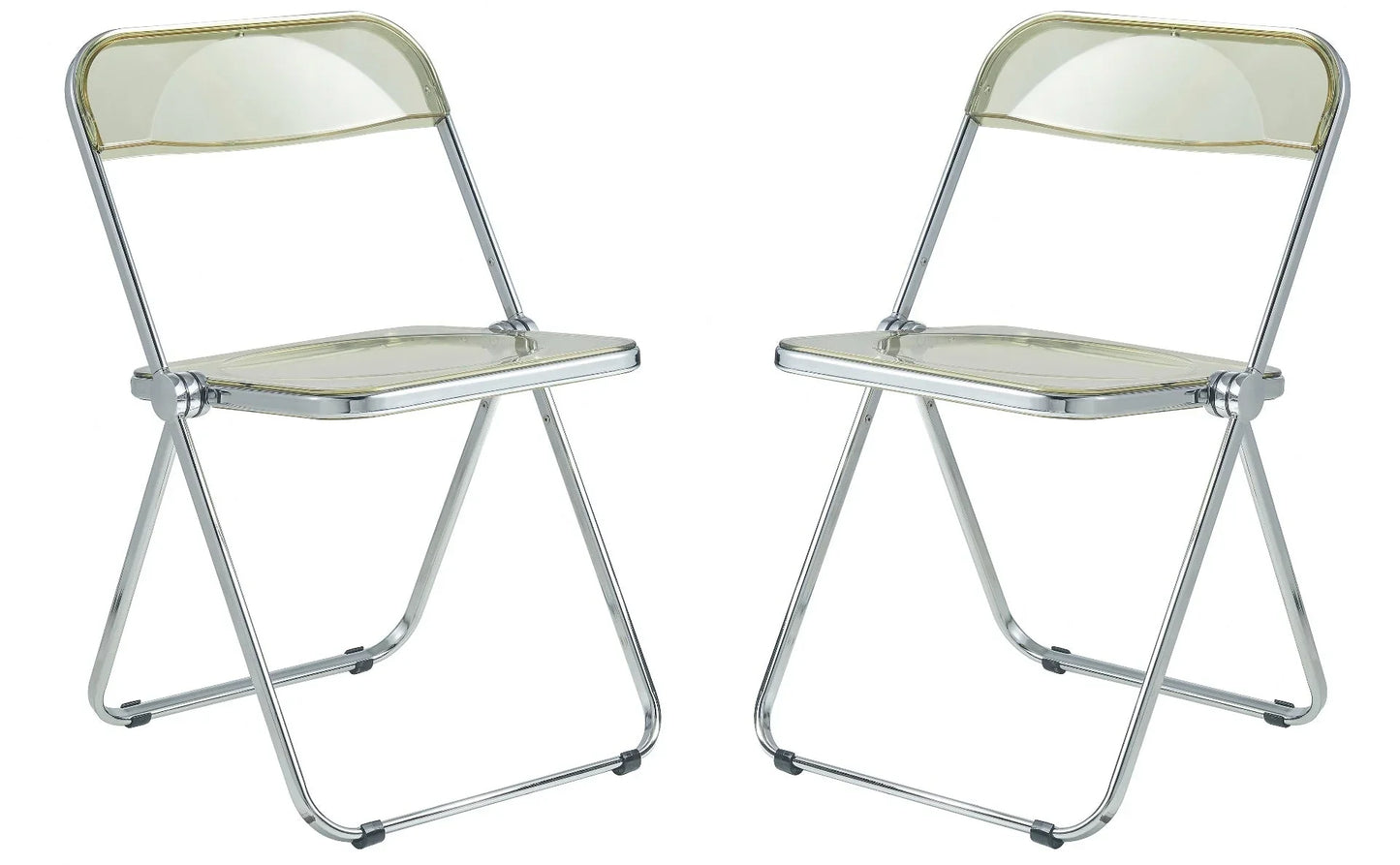 Lawrence Acrylic Folding Chair With Metal Frame Set of 4 - Elax Furniture