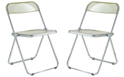 Lawrence Acrylic Folding Chair With Metal Frame Set of 4 - Elax Furniture