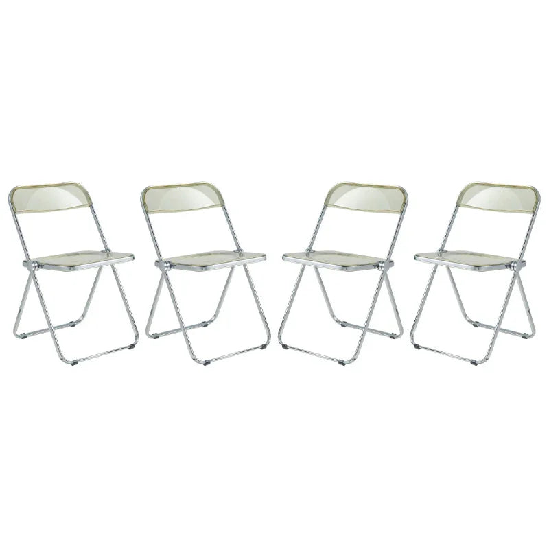 Lawrence Acrylic Folding Chair With Metal Frame Set of 4 - Elax Furniture