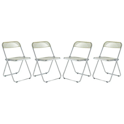 Lawrence Acrylic Folding Chair With Metal Frame Set of 4 - Elax Furniture