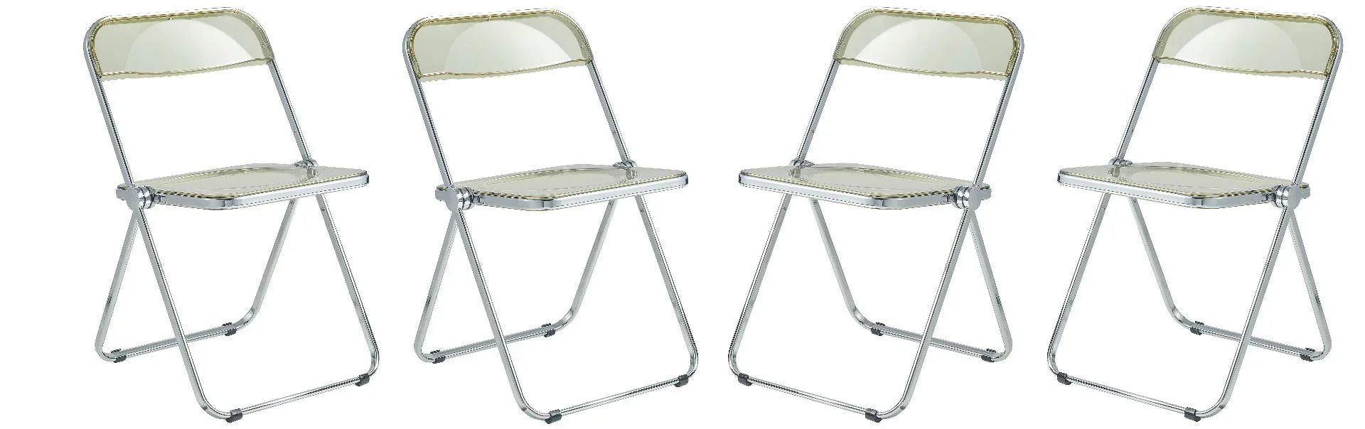 Lawrence Acrylic Folding Chair With Metal Frame Set of 4 - Elax Furniture