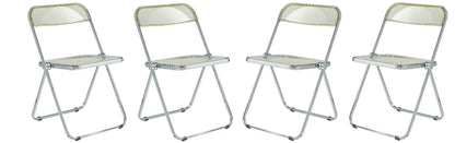 Lawrence Acrylic Folding Chair With Metal Frame Set of 4 - Elax Furniture