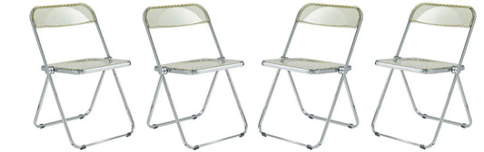 Lawrence Acrylic Folding Chair With Metal Frame Set of 4 - Elax Furniture