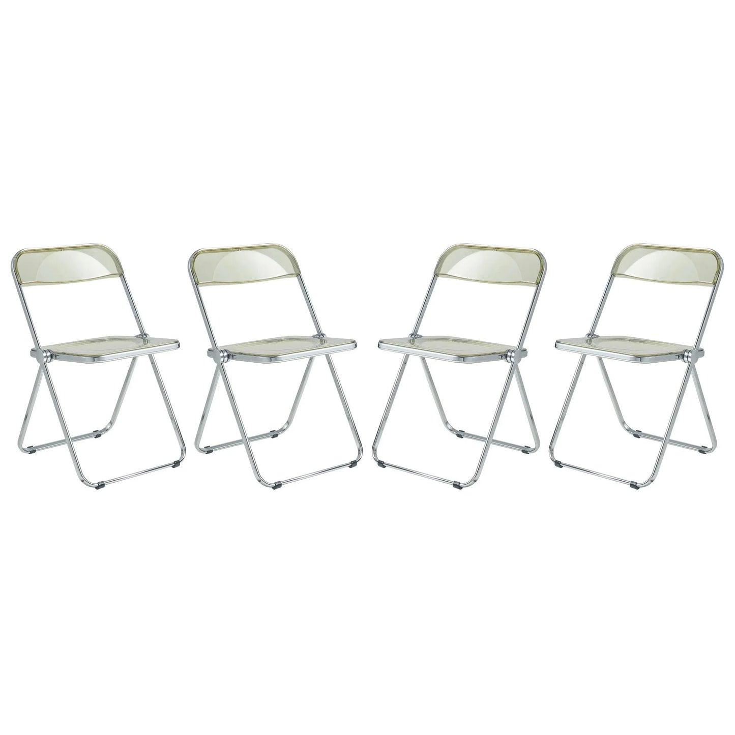 Lawrence Acrylic Folding Chair With Metal Frame Set of 4 - Elax Furniture