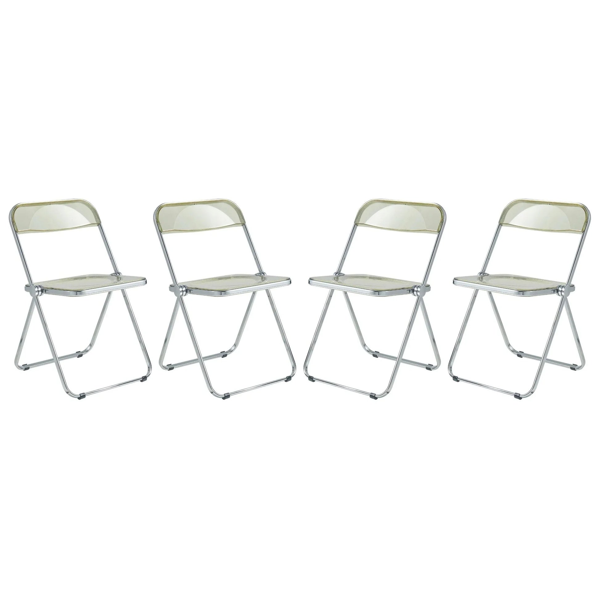 Lawrence Acrylic Folding Chair With Metal Frame Set of 4 - Elax Furniture