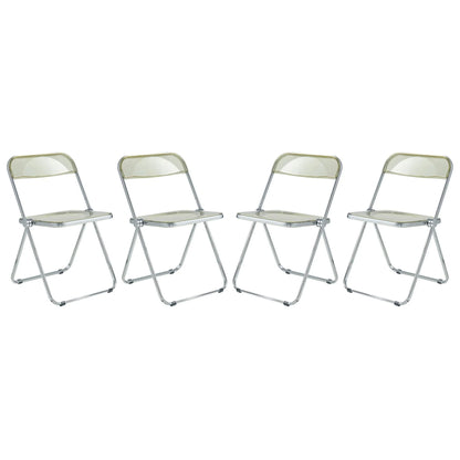 Lawrence Acrylic Folding Chair With Metal Frame Set of 4 - Elax Furniture