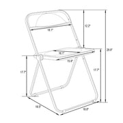 Lawrence 7-Piece Dining Set: Folding Acrylic Chairs & Rectangular Wood Table - Elax Furniture