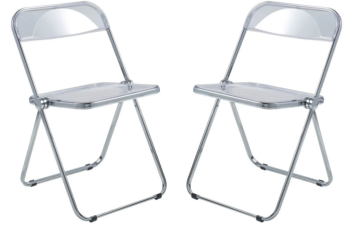 Lawrence Acrylic Folding Chair With Metal Frame Set of 2 - Elax Furniture