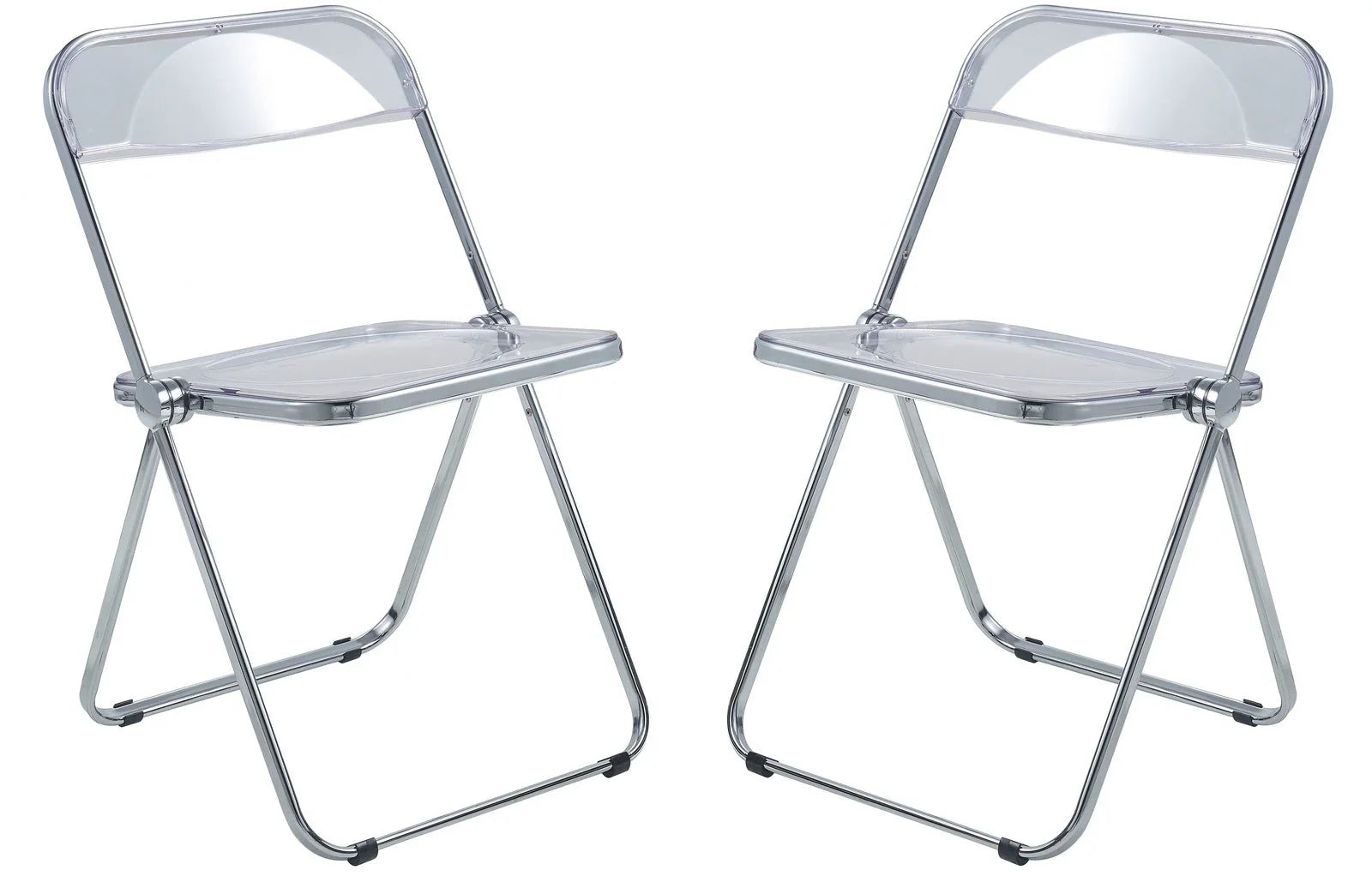 Lawrence Acrylic Folding Chair With Metal Frame Set of 2 - Elax Furniture