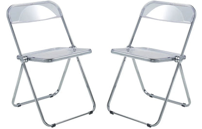 Lawrence Acrylic Folding Chair With Metal Frame Set of 2 - Elax Furniture