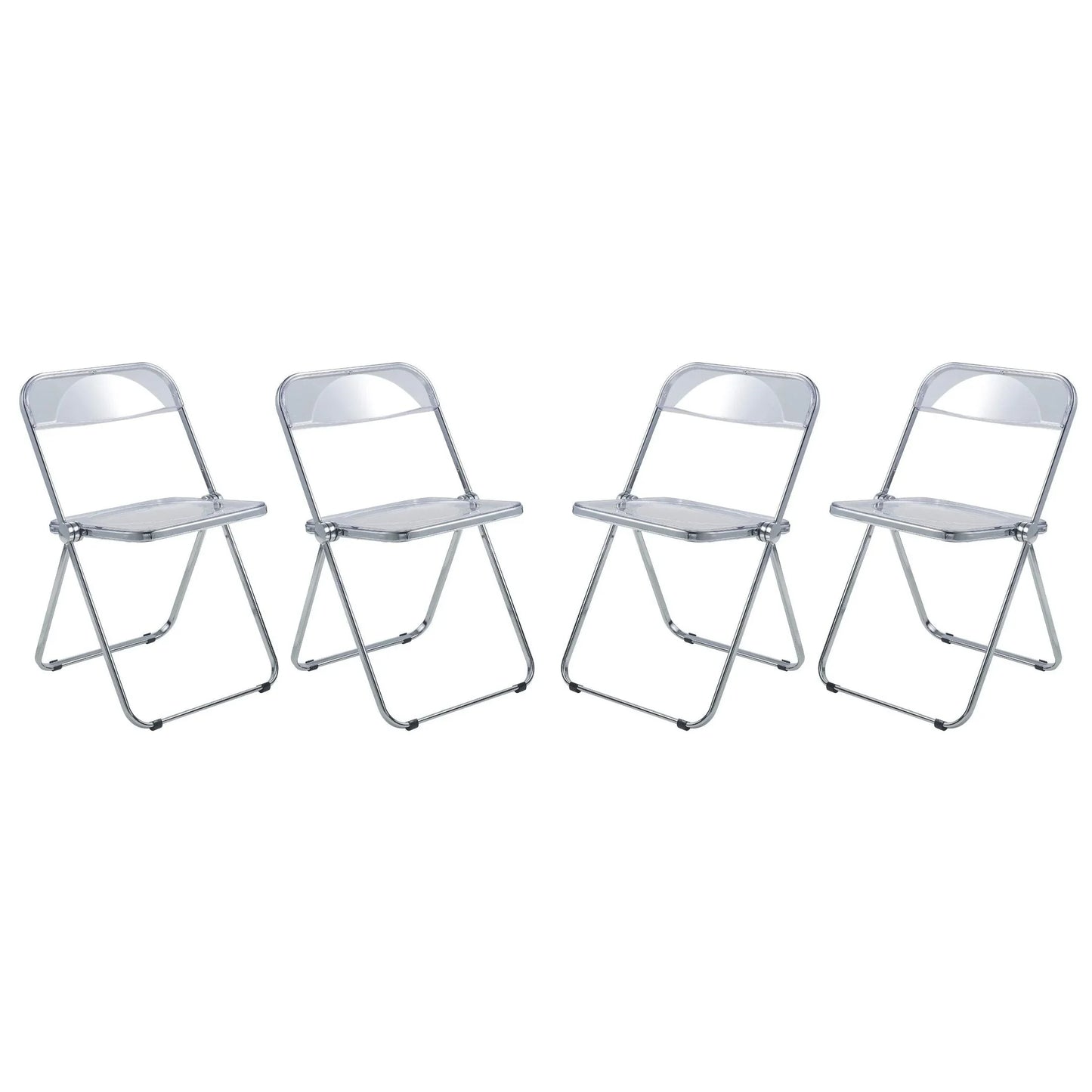 Lawrence Acrylic Folding Chair With Metal Frame Set of 4 - Elax Furniture