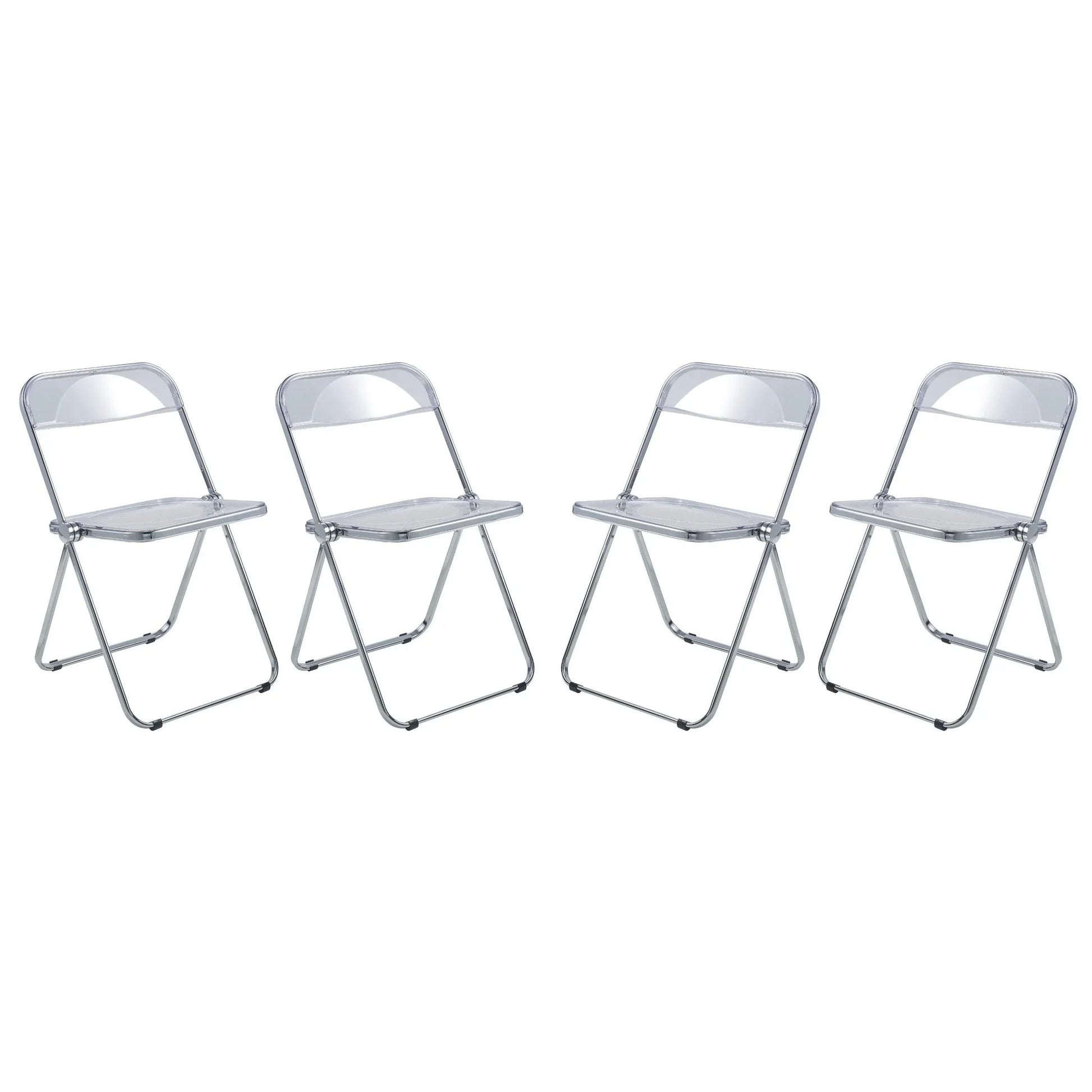 Lawrence Acrylic Folding Chair With Metal Frame Set of 4 - Elax Furniture