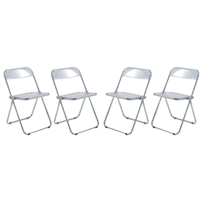 Lawrence Acrylic Folding Chair With Metal Frame Set of 4 - Elax Furniture