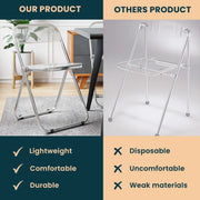 Lawrence Acrylic Folding Chair With Metal Frame - Elax Furniture