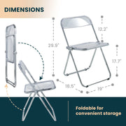 Lawrence Acrylic Folding Chair With Metal Frame - Elax Furniture