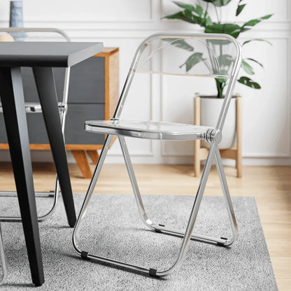 Lawrence Acrylic Folding Chair With Metal Frame - Elax Furniture