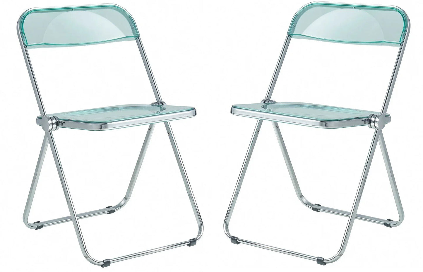 Lawrence Acrylic Folding Chair With Metal Frame Set of 2 - Elax Furniture