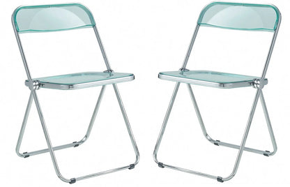Lawrence Acrylic Folding Chair With Metal Frame Set of 2 - Elax Furniture
