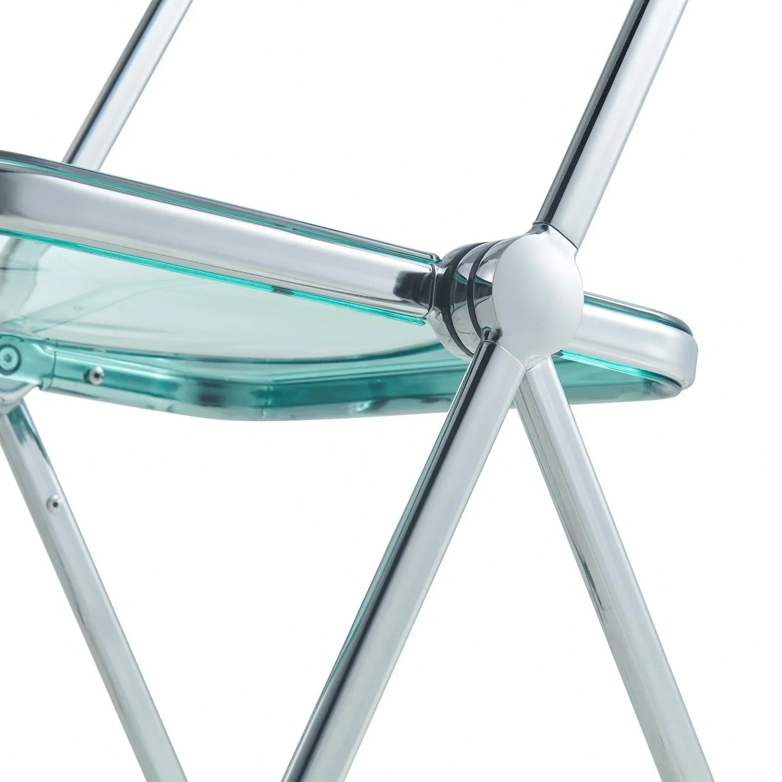 Lawrence Acrylic Folding Chair With Metal Frame Set of 2 - Elax Furniture