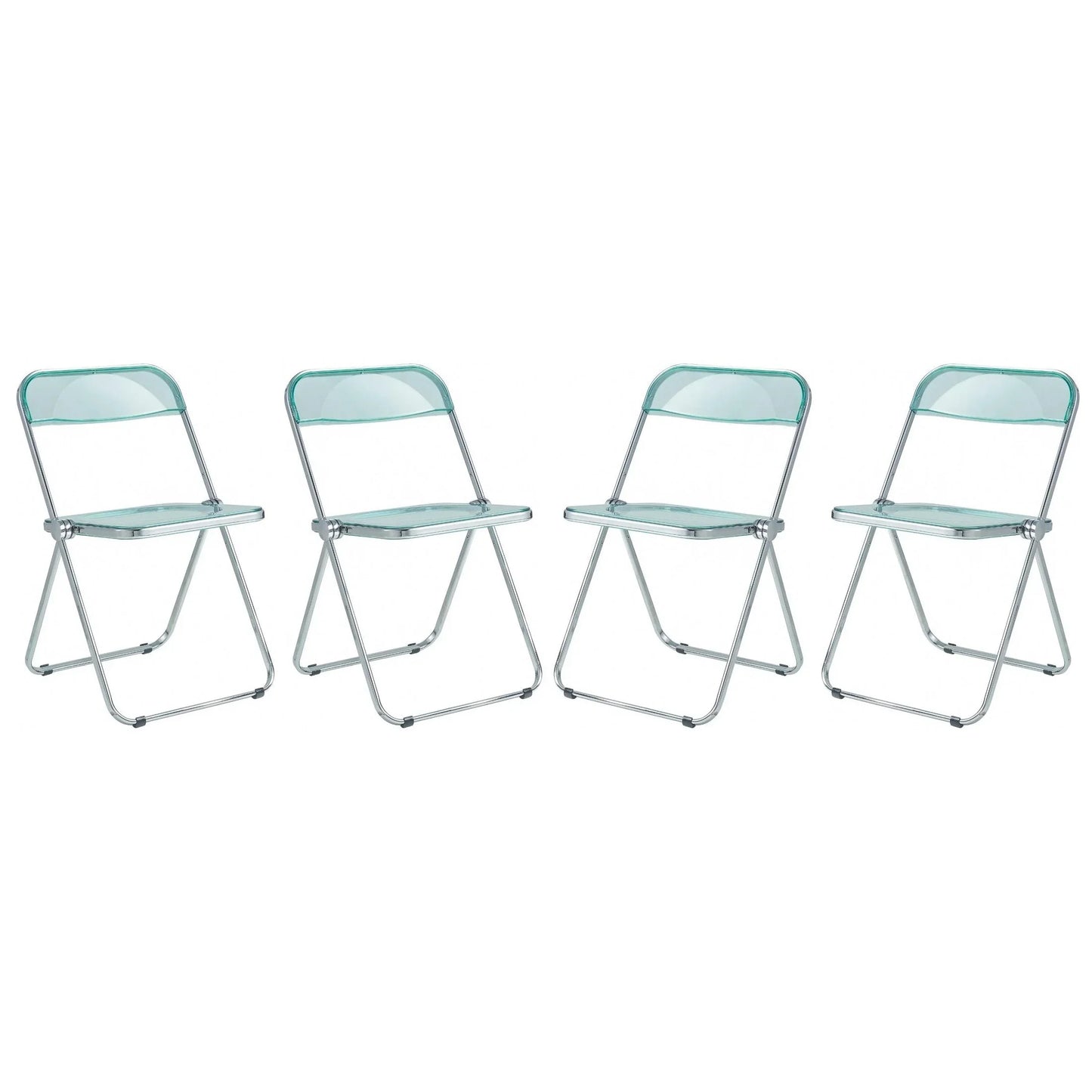 Lawrence Acrylic Folding Chair With Metal Frame Set of 4 - Elax Furniture