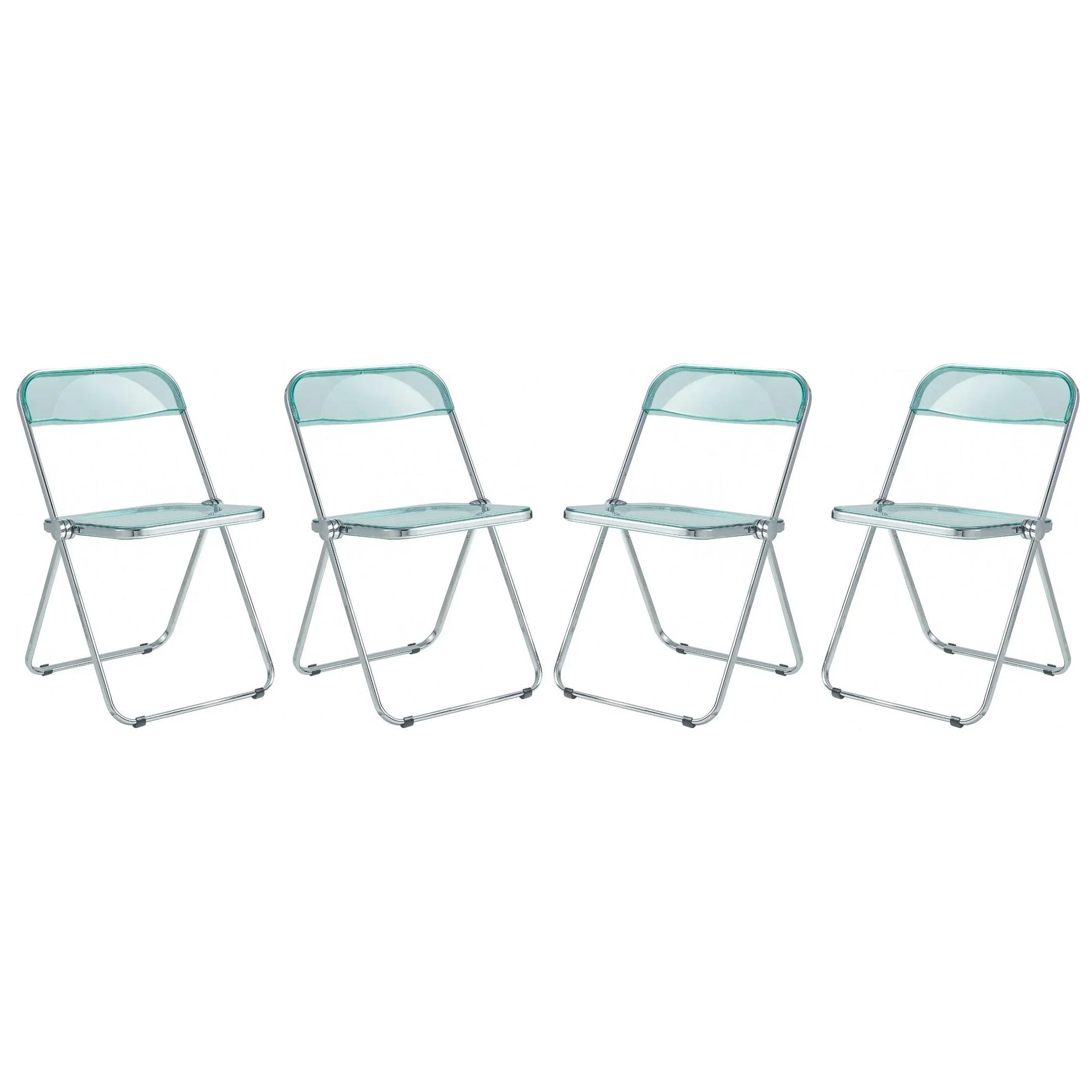 Lawrence Acrylic Folding Chair With Metal Frame Set of 4 - Elax Furniture