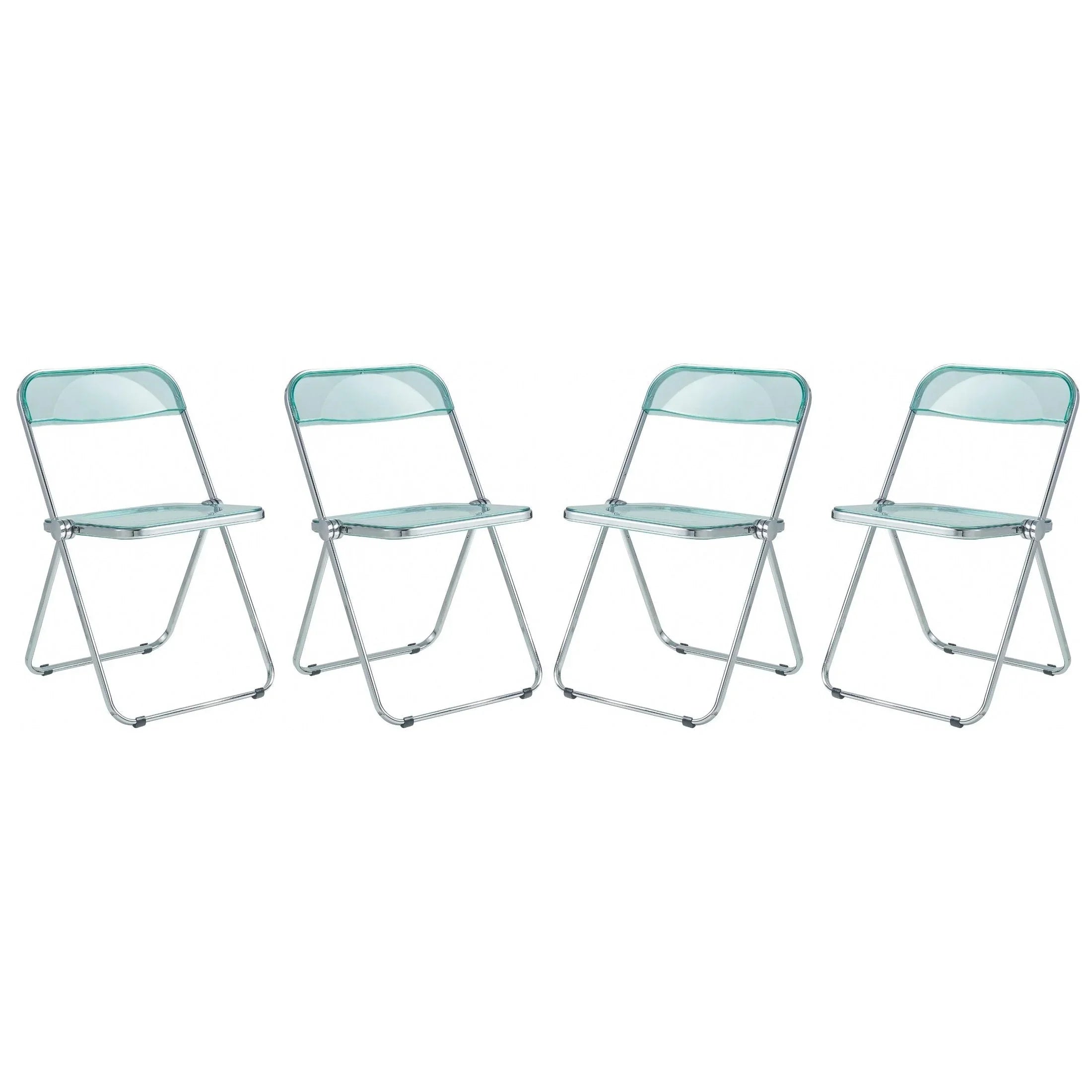 Lawrence Acrylic Folding Chair With Metal Frame Set of 4 - Elax Furniture