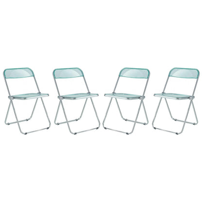 Lawrence Acrylic Folding Chair With Metal Frame Set of 4 - Elax Furniture