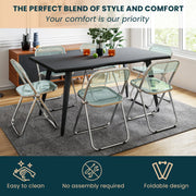 Lawrence Acrylic Folding Chair With Metal Frame - Elax Furniture