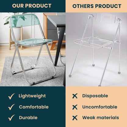 Lawrence Acrylic Folding Chair With Metal Frame - Elax Furniture