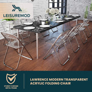 Lawrence Acrylic Folding Chair With Metal Frame - Elax Furniture