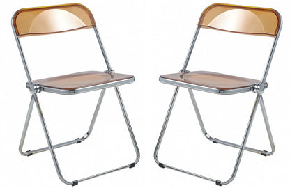 Lawrence Acrylic Folding Chair With Metal Frame Set of 2 - Elax Furniture
