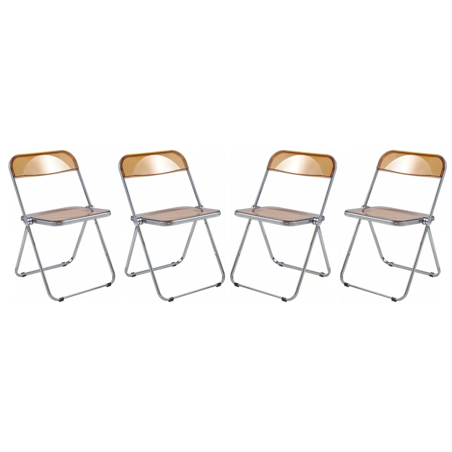 Lawrence Acrylic Folding Chair With Metal Frame Set of 4 - Elax Furniture