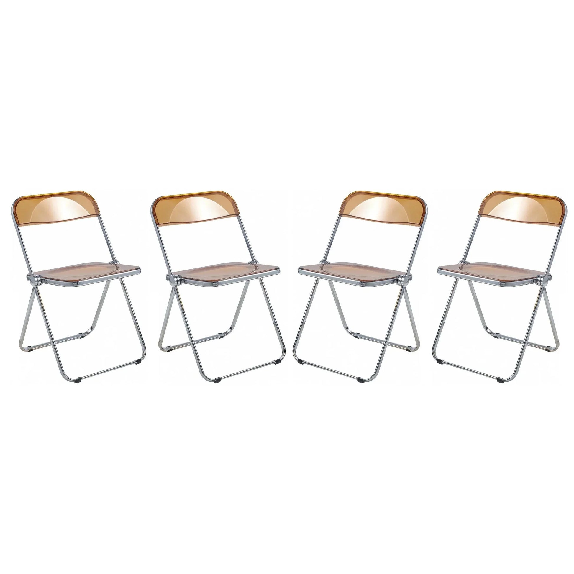 Lawrence Acrylic Folding Chair With Metal Frame Set of 4 - Elax Furniture