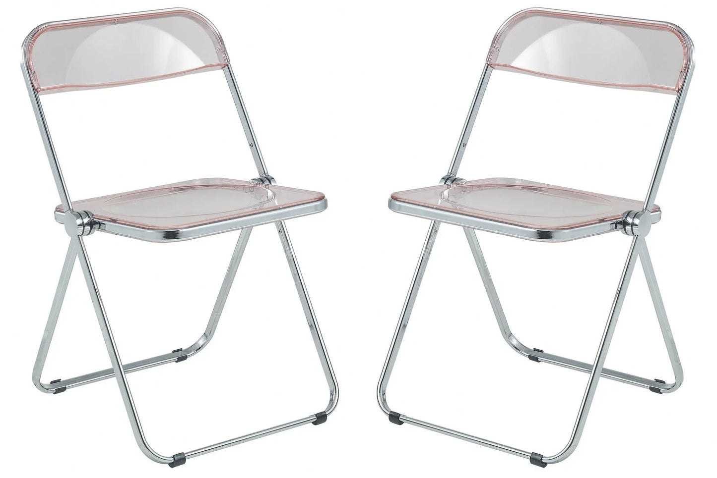 Lawrence Acrylic Folding Chair With Metal Frame Set of 2 - Elax Furniture