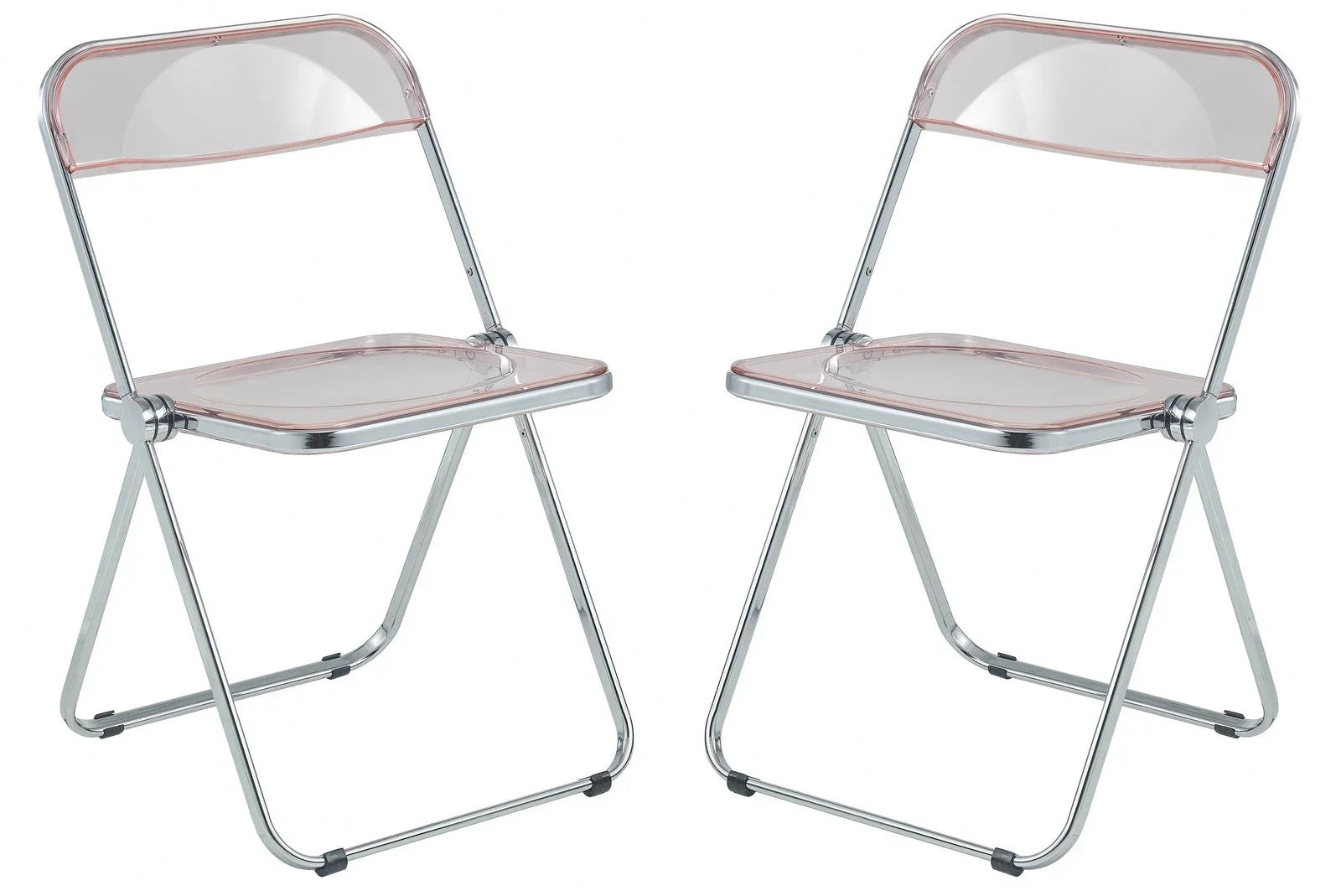 Lawrence Acrylic Folding Chair With Metal Frame Set of 2 - Elax Furniture