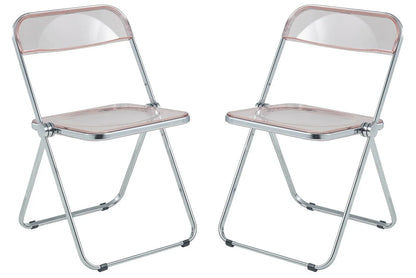 Lawrence Acrylic Folding Chair With Metal Frame Set of 2 - Elax Furniture