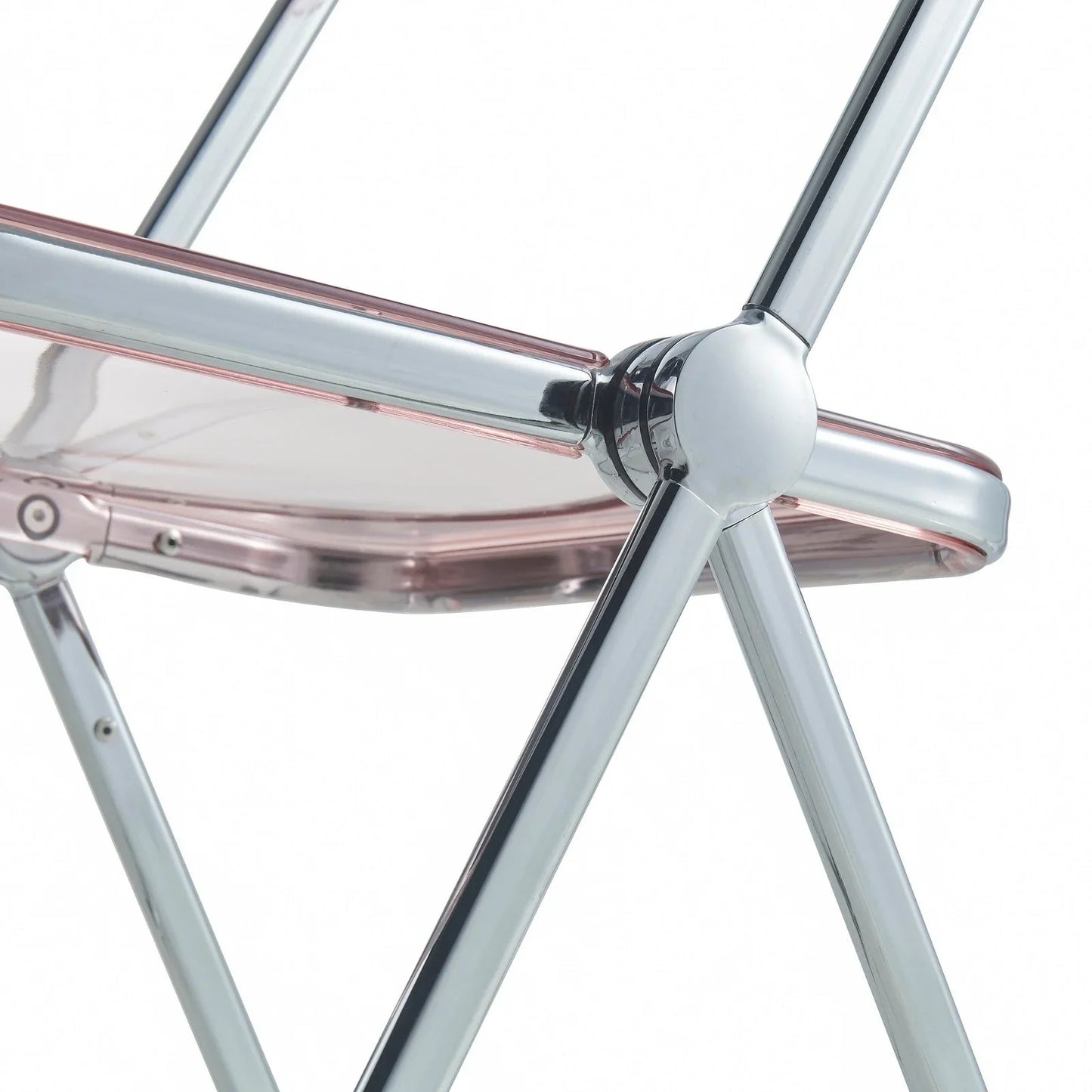 Lawrence Acrylic Folding Chair With Metal Frame Set of 2 - Elax Furniture