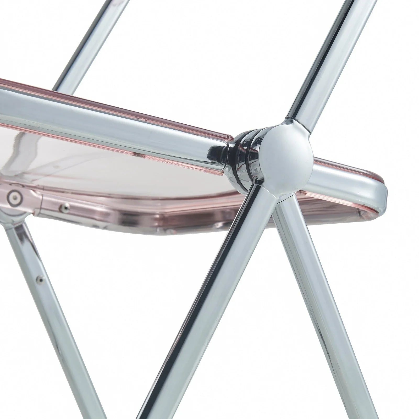 Lawrence Acrylic Folding Chair With Metal Frame Set of 2 - Elax Furniture