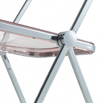 Lawrence Acrylic Folding Chair With Metal Frame Set of 2 - Elax Furniture