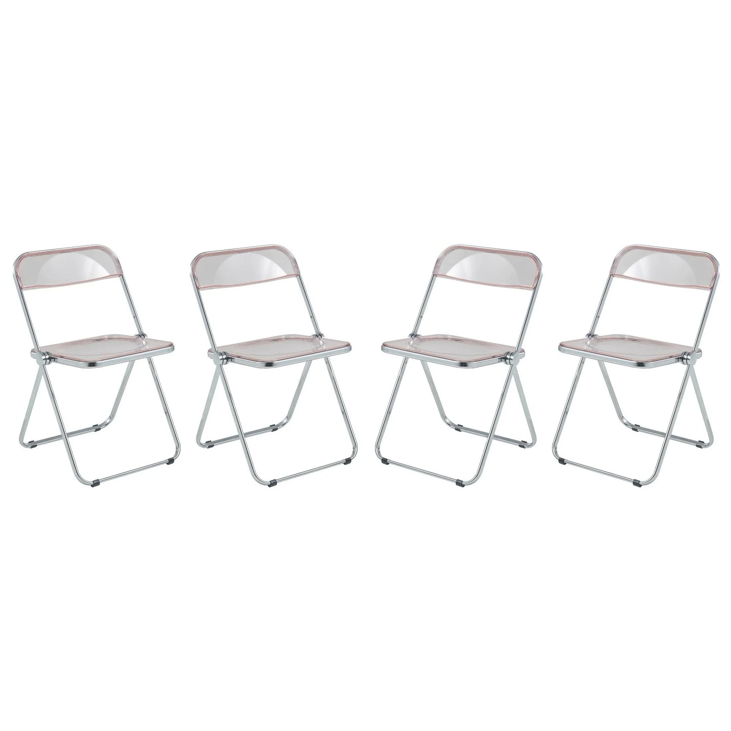 Lawrence Acrylic Folding Chair With Metal Frame Set of 4 - Elax Furniture