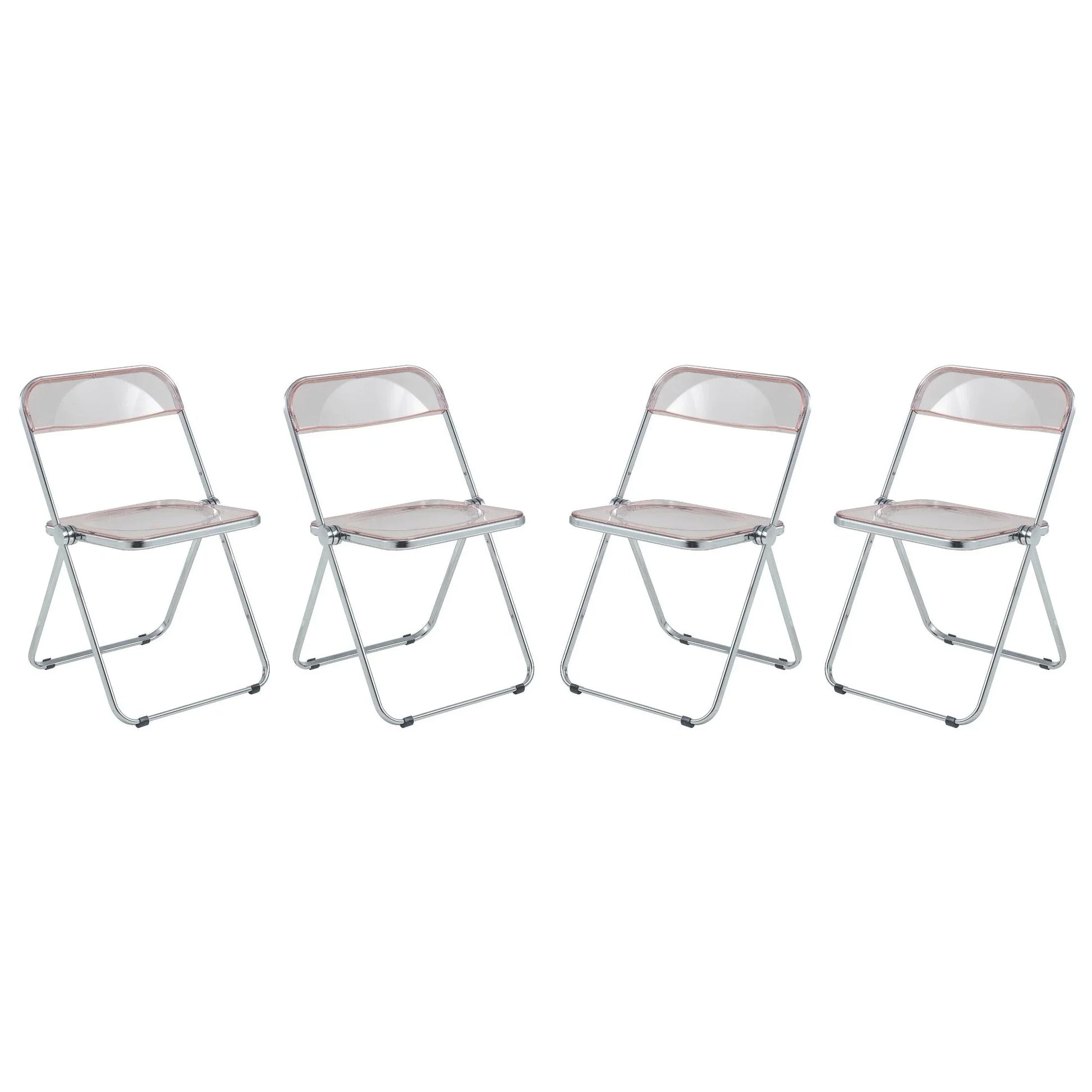 Lawrence Acrylic Folding Chair With Metal Frame Set of 4 - Elax Furniture