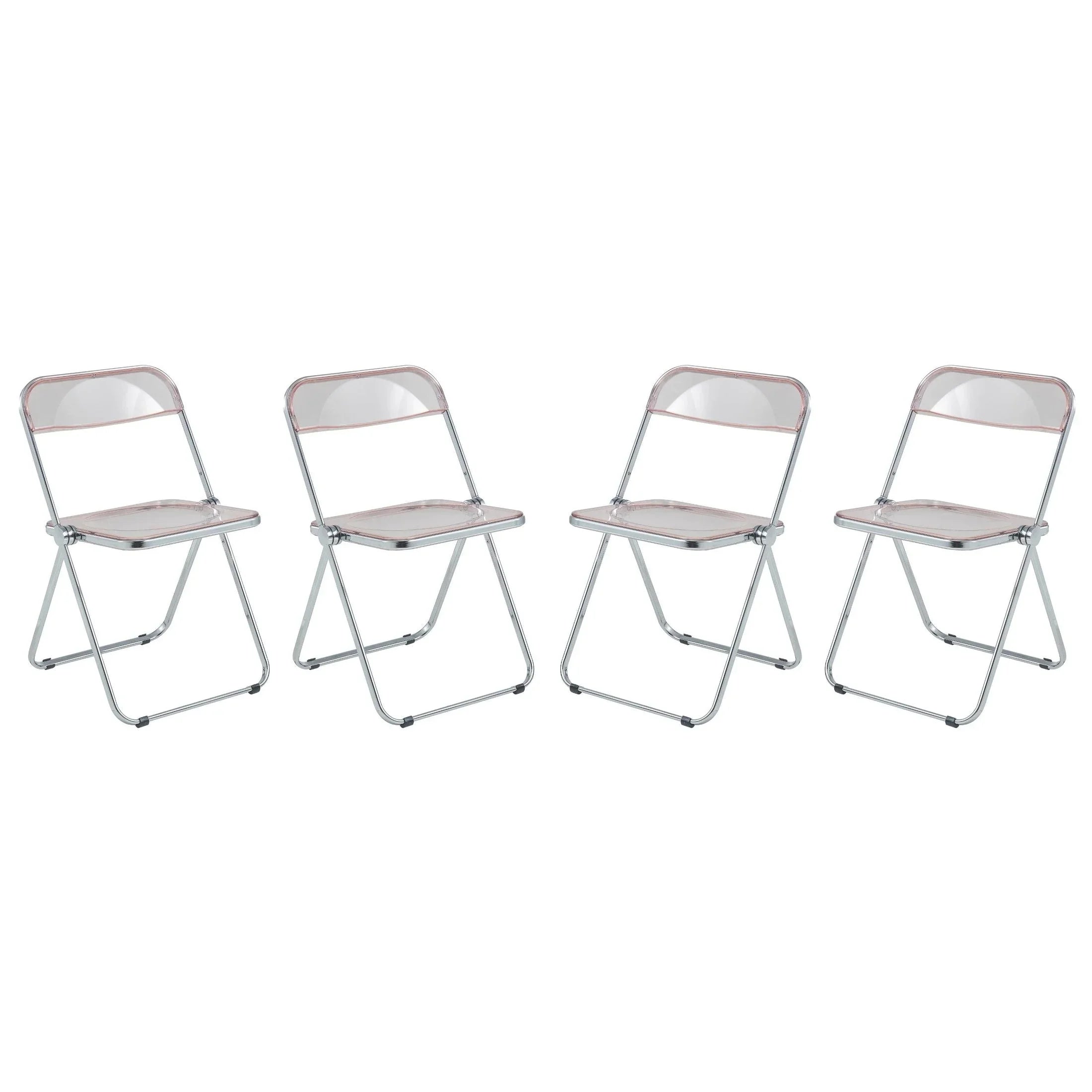 Lawrence Acrylic Folding Chair With Metal Frame Set of 4 - Elax Furniture