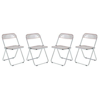Lawrence Acrylic Folding Chair With Metal Frame Set of 4 - Elax Furniture