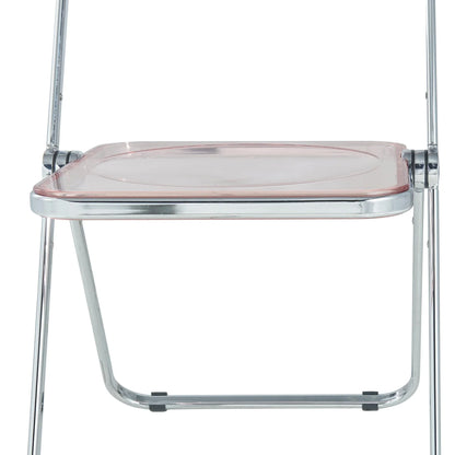 Lawrence Acrylic Folding Chair With Metal Frame Set of 4 - Elax Furniture