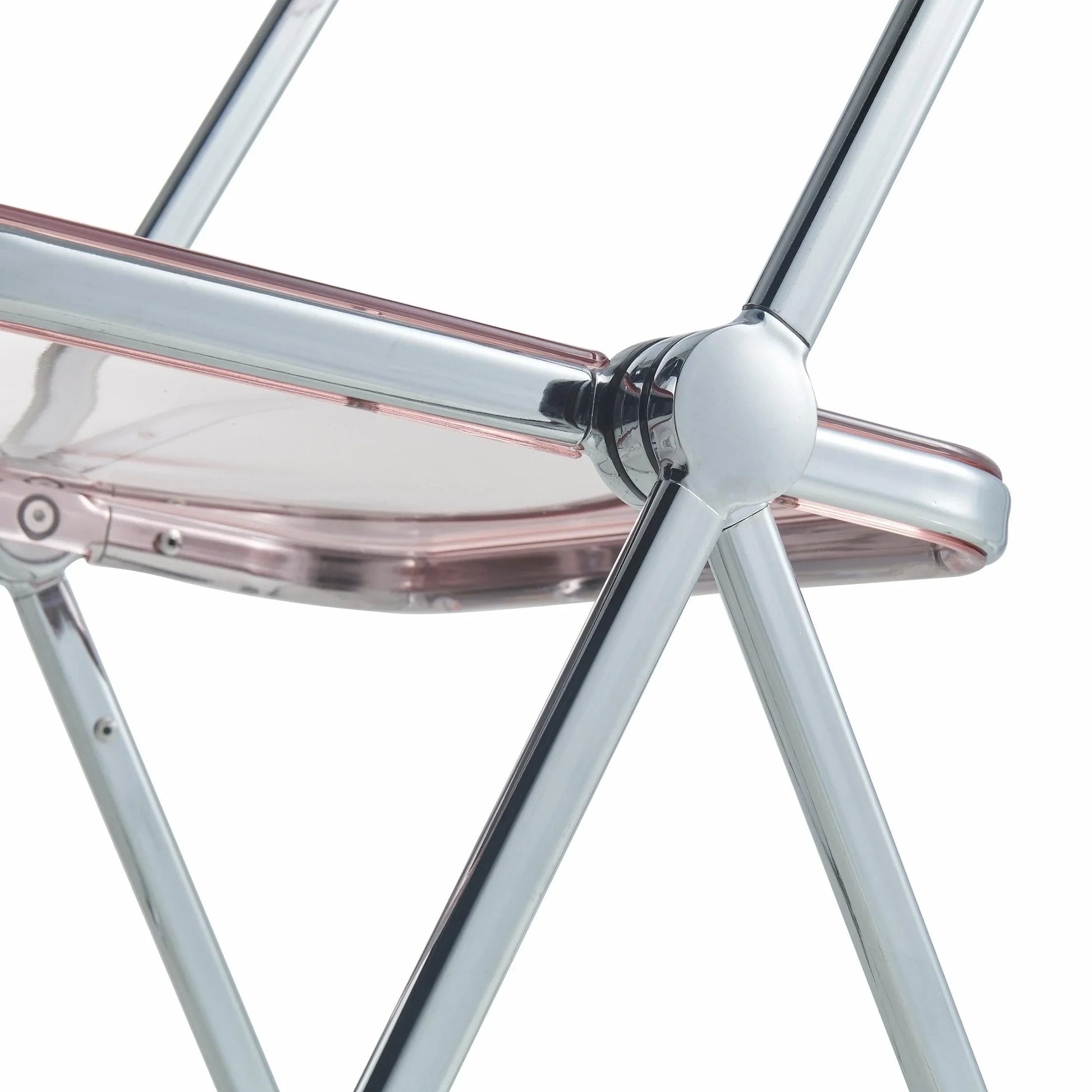 Lawrence Acrylic Folding Chair With Metal Frame Set of 4 - Elax Furniture