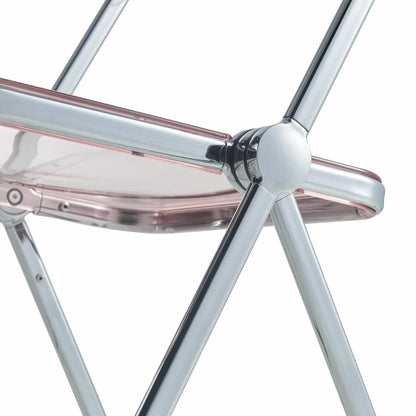 Lawrence Acrylic Folding Chair With Metal Frame Set of 4 - Elax Furniture