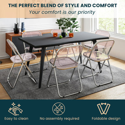 Lawrence Acrylic Folding Chair With Metal Frame - Elax Furniture