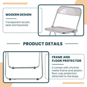 Lawrence Acrylic Folding Chair With Metal Frame - Elax Furniture